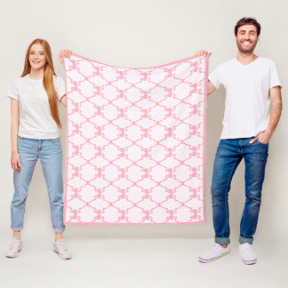 Manta Polar Baby Bow Trellis Pink Bella Ribbon