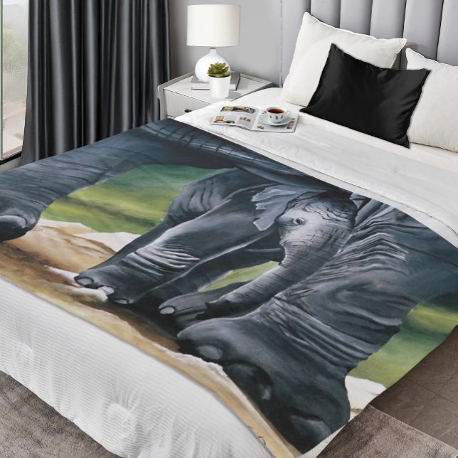 Manta Polar Baby Elephant Gray Cute (Subido por el creador)