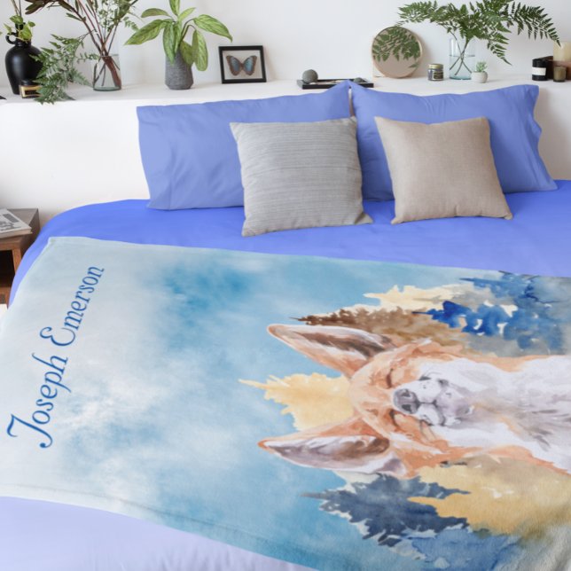 Manta Polar Baby Fox Watercolor Personalizado Woodland (Subido por el creador)