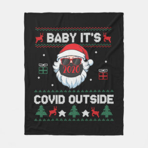 Manta Polar Baby It's Covid fuera de Santa Navidades Funny
