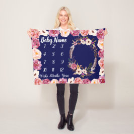 Manta Polar Baby Milestone Blanket Personalizado Baby Girl Gif