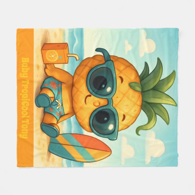 Manta Polar Baby TropiCool Tony - Imperio de la Piña (Frente (Horizontal))