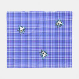 Manta Polar Baby Westie BLAST Plaid Fleece Blanket