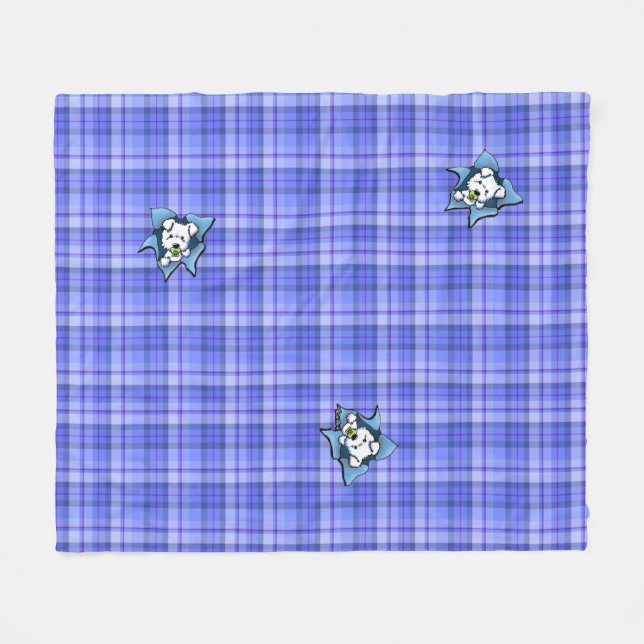 Manta Polar Baby Westie BLAST Plaid Fleece Blanket (Frente (Horizontal))