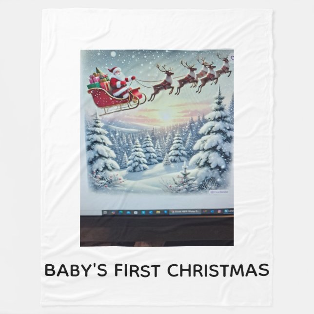 Manta Polar Baby's First Christmas (Anverso)