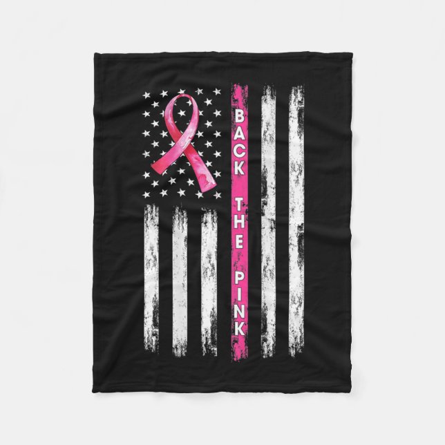 Manta Polar Back The Pink Ribbon American Flag Breast Cancer A (Anverso)
