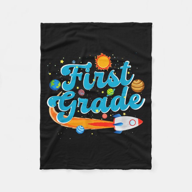 Manta Polar Back to school outer space teacher first grade (Anverso)
