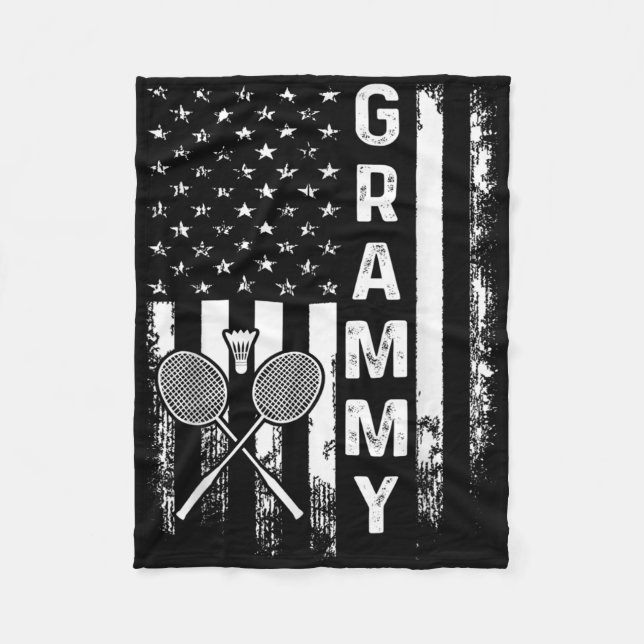 Manta Polar Badminton Grammy Bandera Americana Vintage Navidad (Anverso)