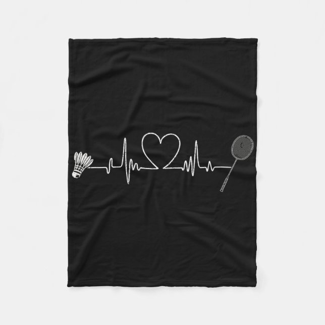 Manta Polar Badminton Heartbeat Funny Badminton (Anverso)