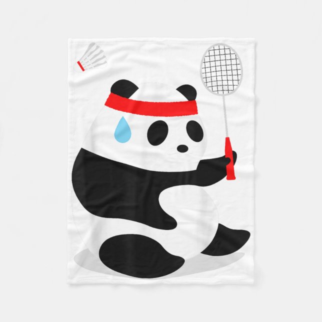 Manta Polar Badminton Panda perdiendo sudor (Anverso)