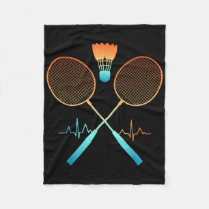 Manta Polar Bádminton Retro Con Corazón Latebundo De Pelota De