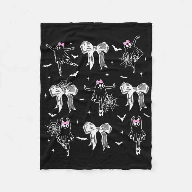 Manta Polar Bailarín de ballet Fantasma Coquette Bow Halloween (Anverso)
