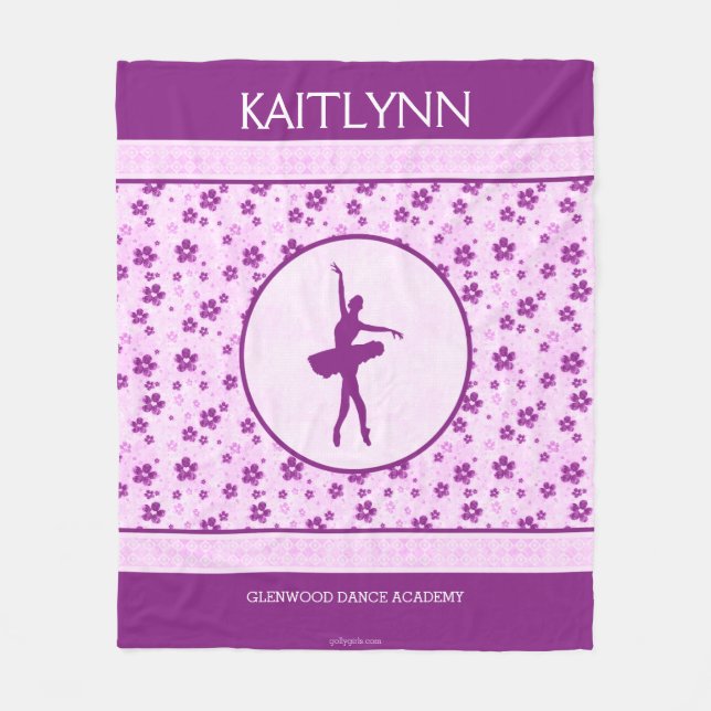 Manta Polar Bailarín de ballet personalizado Purple Heart (Anverso)