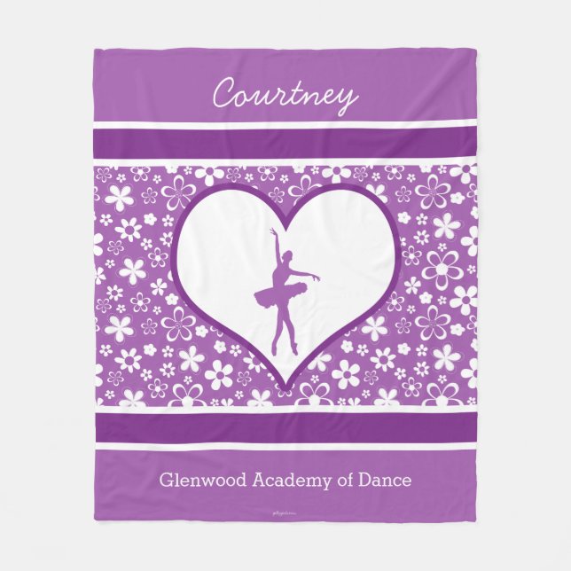 Manta Polar Bailarín de ballet púrpura personalizado del (Anverso)