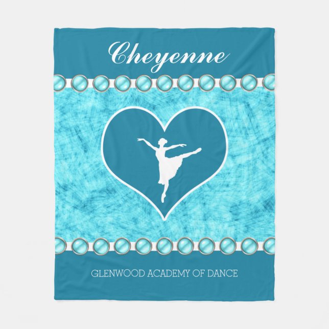 Manta Polar Bailarín hermoso de la turquesa con el monograma (Anverso)