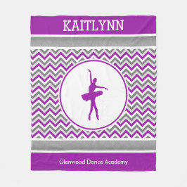 Manta Polar Bailarín púrpura de Chevron personalizado