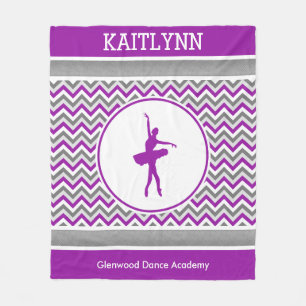 Manta Polar Bailarín púrpura de Chevron personalizado