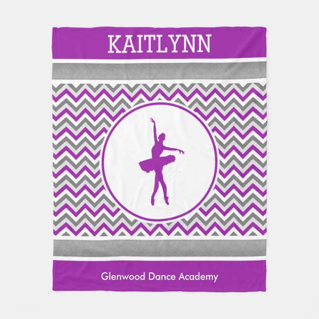 Manta Polar Bailarín púrpura de Chevron personalizado (Anverso)