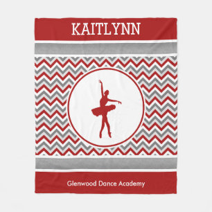 Manta Polar Bailarín rojo de Chevron personalizado