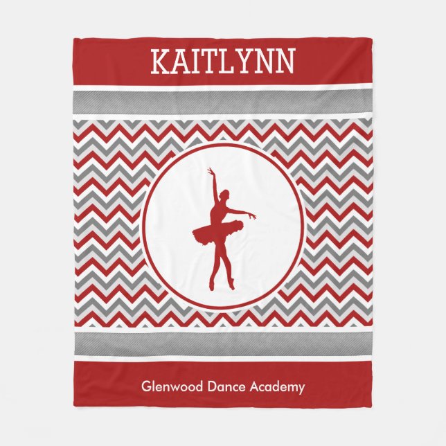 Manta Polar Bailarín rojo de Chevron personalizado (Anverso)