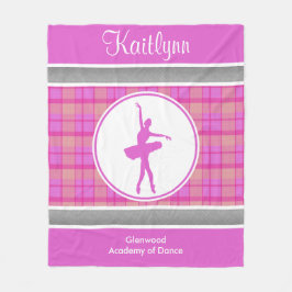 Manta Polar Bailarín rosado personalizado de la tela escocesa