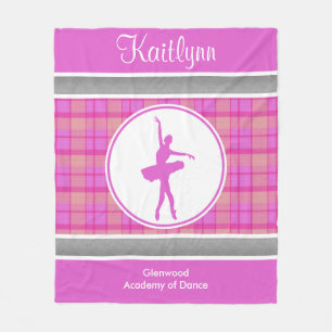 Manta Polar Bailarín rosado personalizado de la tela escocesa