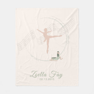 Manta Polar Bailarina ballet ballet bailarina rosa y verde