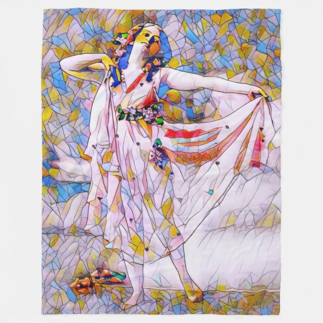 Manta Polar Bailarina de vidrio manchado con vestido flojo (Anverso)