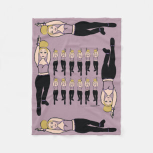 Manta Polar Bailarina Fleece Blanket Lilac y Negro
