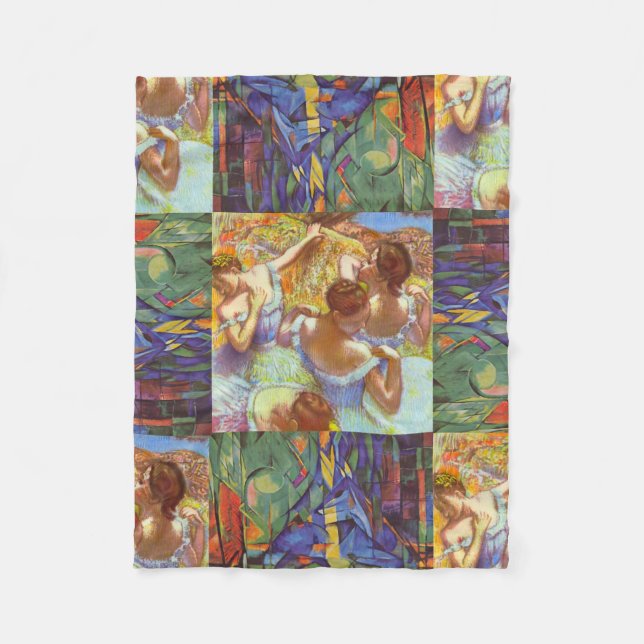 Manta Polar Bailarinas de Degas y ciervos de Marc (Anverso)