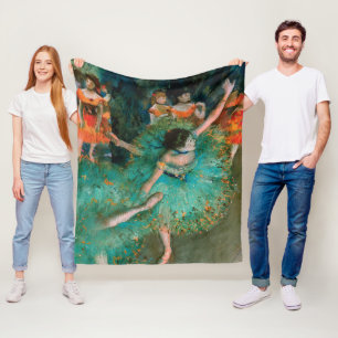 Manta Polar Bailarines en verde de Edgar Degas