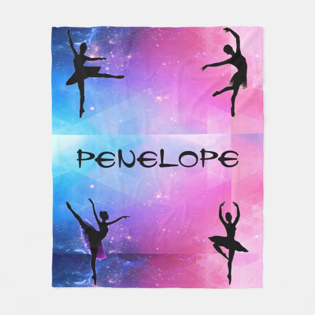 Manta Polar Baile Blue & Pink Resumen Ballerina Blanket (Anverso)