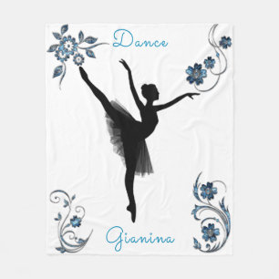 Manta Polar Baile decorativo de gema plateado y azul