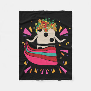 Manta Polar Baile en tren mexicano Domino Tile Flores Graciosa