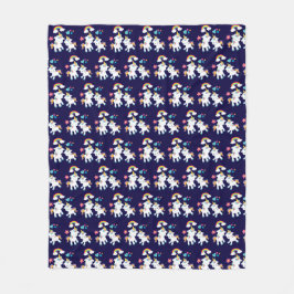 Manta Polar Baile lindo Unicornio arcoiris mágico y estrellas