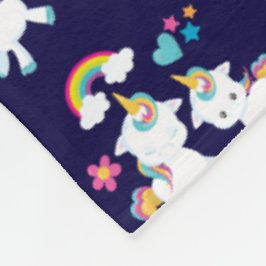 Manta Polar Baile lindo Unicornio arcoiris mágico y estrellas