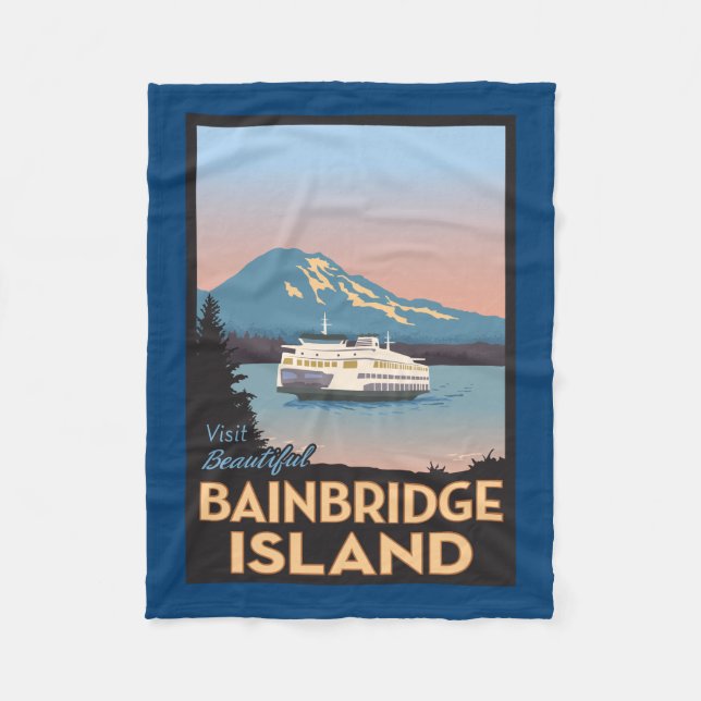 Manta Polar Bainbridge Island Arte Poster de estilo retro (Anverso)