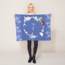 Bajo el mar los niños nombre personalizado Fleece 