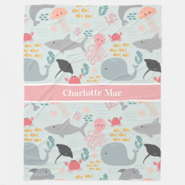 Manta Polar Bajo El Patrón De Amigos Del Mar