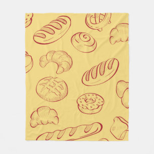 Manta Polar Bakery, croissant, food vintage seamless pattern