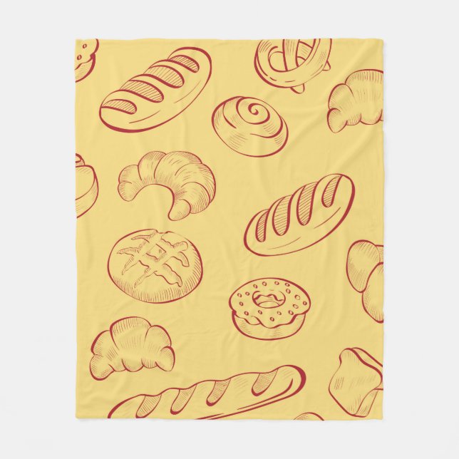 Manta Polar Bakery,  croissant,  food vintage seamless pattern (Anverso)