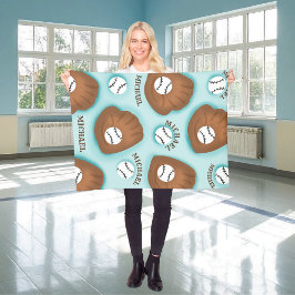 Manta Polar Balanza de guante de béisbol y modelo de nombre de