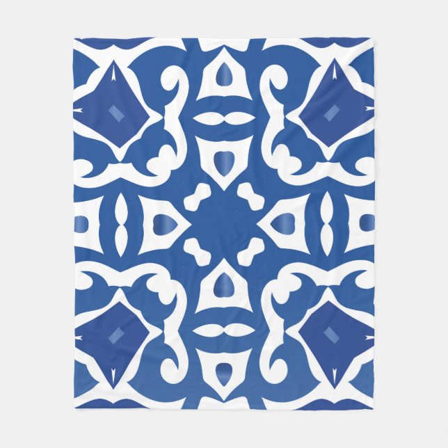 Manta Polar Baldosas de cerámica azulejo portugal. Viñeta sin  (Anverso)