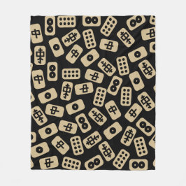 Manta Polar Baldosas de Mahjong marrones en negro