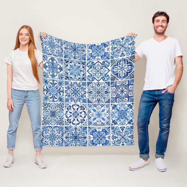 Manta Polar Baldosas mediterráneas, portuguesas, azulejo, mall (In situ)