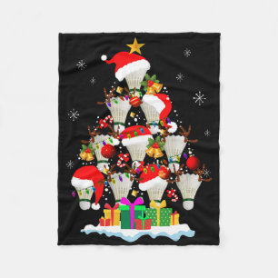 Manta Polar Ball de Badminton en árbol de navidad Santa Hat na