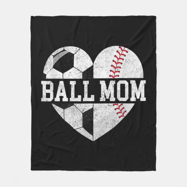 Manta Polar Ball Mom Heart Fun Baseball Soccer Mom (Anverso)