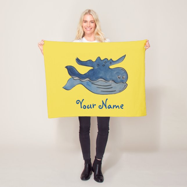 Manta Polar Ballena azul Personalizado (In situ)