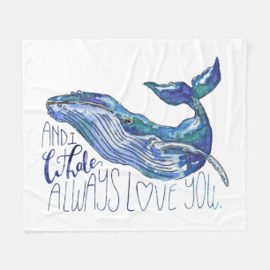 Manta Polar Ballena de la acuarela - de I de la ballena amor