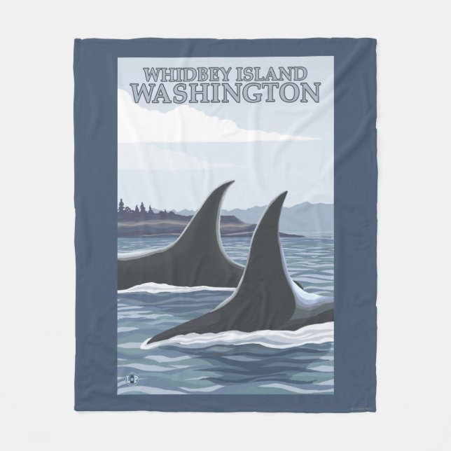 Manta Polar Ballenas #1 - Whidbey, Washington de la orca (Anverso)